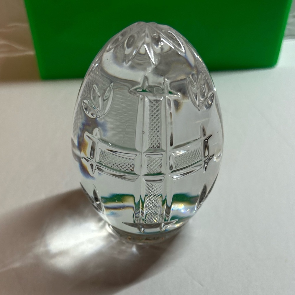 Vintage Crystal Egg Etched Handmade 24% PbO Made in Poland Wheat Grass Sullivans